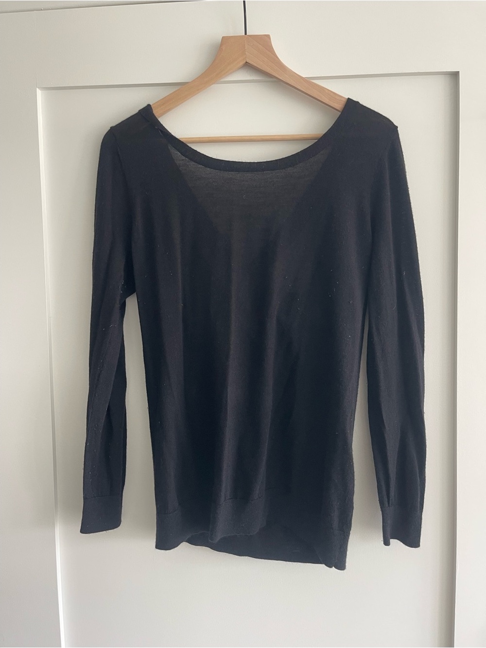 Sandro Black Wool Blend Crewneck Sweater